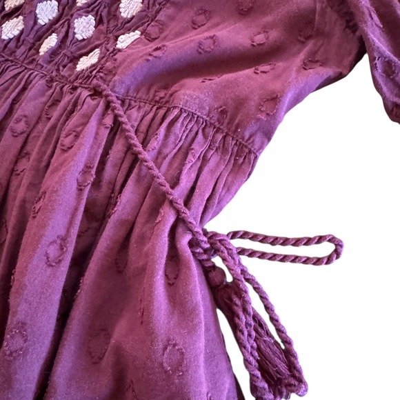 Böhme Womens Purple Dress Bohemian Diamond Accents Drawstring Medium - Picture 2 of 6